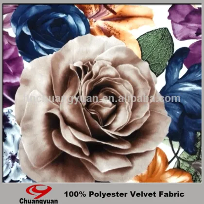 Haining chuangyuan High Quality Flower paper Design printed tricot Fabric