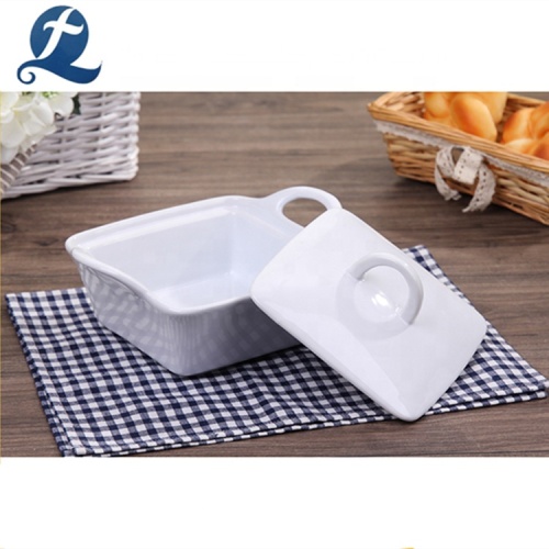 High quality square ceramic tray baking bakeware