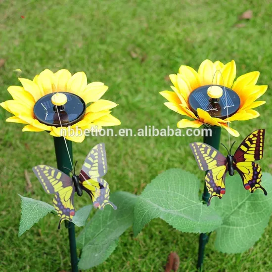 solar fluttering butterfly with sunflower flying butterfly sunflower fluttering butterfly garden decoration solar butterfly