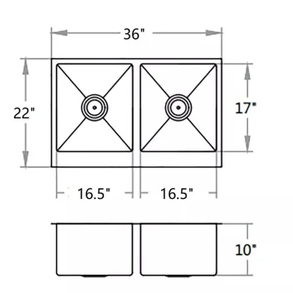 Stainless Steel Double Bowl Butler Sink