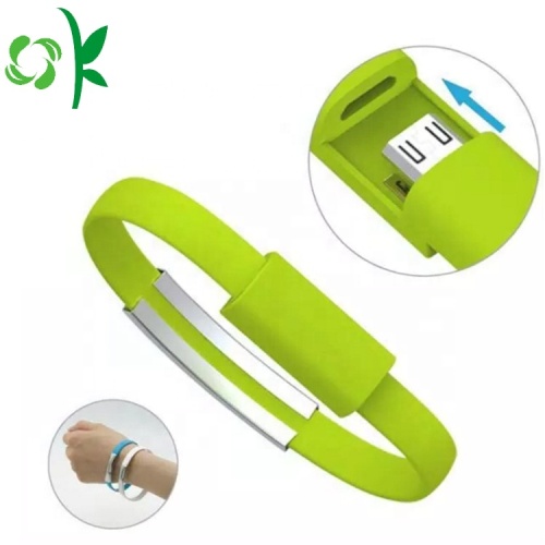 Bärbar laddningskabel silikon USB-armband