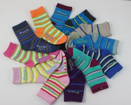 POLO Tube Socks Kids Strip Socks Children Tube Cotton Socks