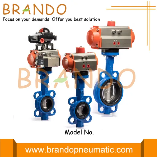 Cast Iron Pneumatic Actuator Wafer Type Butterfly Valve