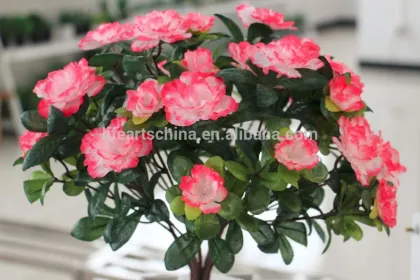 cheap flower plant, 40cm 7 heads artificial azalea flower bonsai, silk flower, plant flower, flower bush