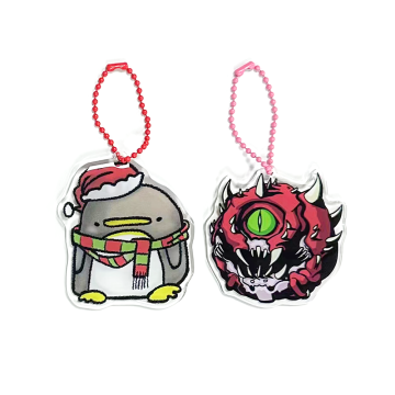 Custom Double-Sided Acrylic Keychain with Anime Epoxy Glitter Pendant