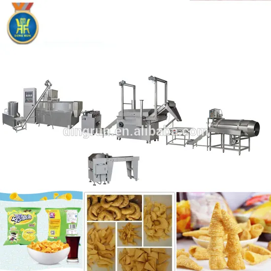 Frying Corn Pellet Bugles chips snack food extruder machine