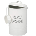 Pet Food Storage Tin With Serving Scoop