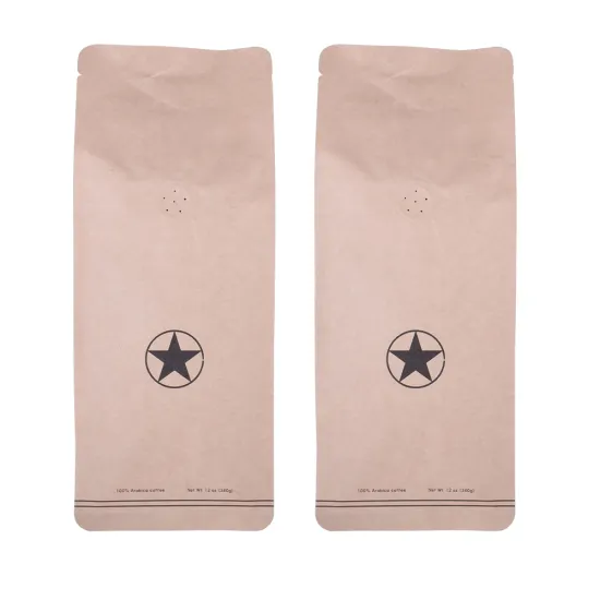 Compostable Biodegradable Flat Bottom Coffee Bag