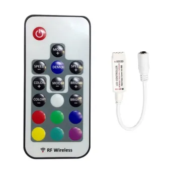 Mini RF LED Controller: 17-Key Remote for RGB Strip Lights