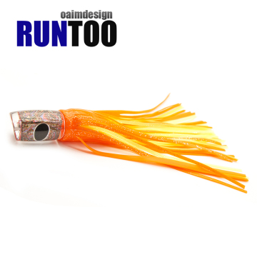 Runtoo Wholesale 14.5 Inch Metal Head Soft Squid Skirt Baits for Tuna and Octopus