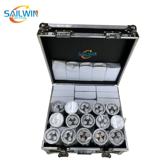 9W Coolwhite 3200K Wireless Magnetic LED Pinspot Light with Remote and Charging Case for Wedding/Club