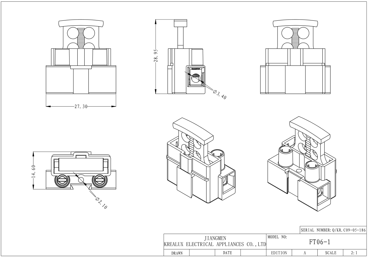 1 POLE FUSE TERMINAL CONNECTOR 