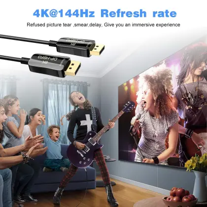 DisplayPort Fiber Optic Cable 144Hz DP 1.4