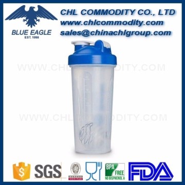 custom color double wall joyshaker bottle, 750ml BPA free plastic sports bottle, food grade shaker bottle with ball