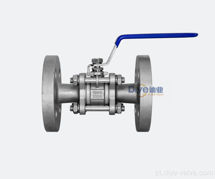 3 peça de aço inoxidável Válvula de flange de flange