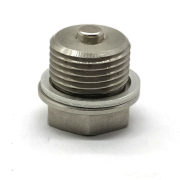 M18×1.5 stainless steel magnetic drain plug with gasket