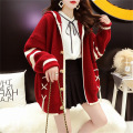 women's spring autumn loose hooded sweater coat