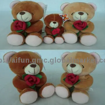Rose Bear soft toy, the present toy for your Lover