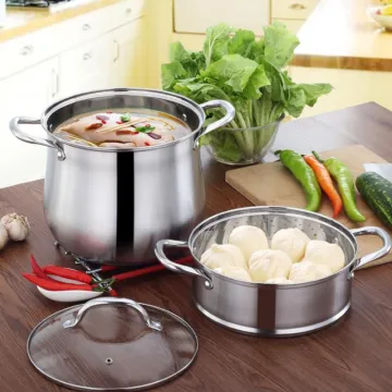 Stainless Steel Heightening Double Bottom Home Sauce Pot