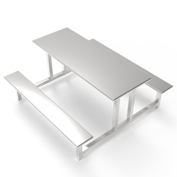Kombinasi makan dan kombinasi kursi stainless steel profesional yang disesuaikan untuk kafetaria