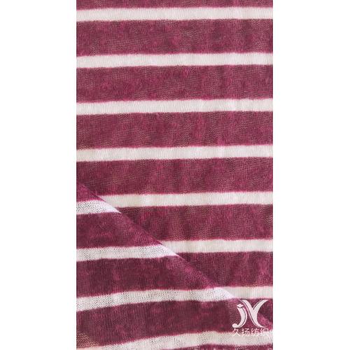 Wine White Stripe Jersey Knit