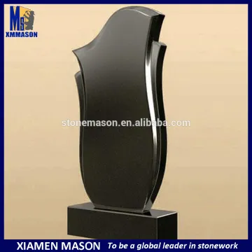 Simple china black granite gravestones and monuments headstones for slae