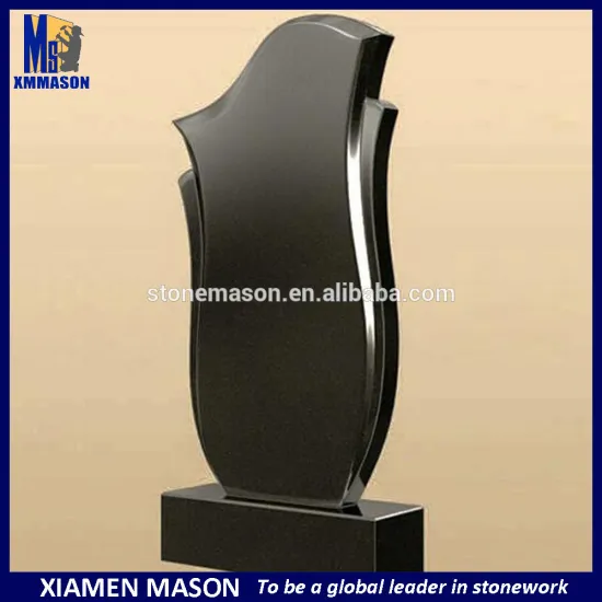 Simple china black granite gravestones and monuments headstones for slae