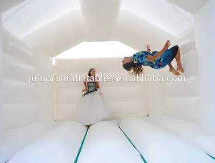 pure white bouncy castle for wedding