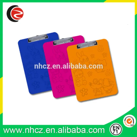 Hanging PP Plastic Clipboard with Bulldog Clip