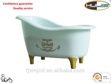 Plastic mini bathtub as gift - BC-0003-01(Solid Color White Gold Paint+Logo)