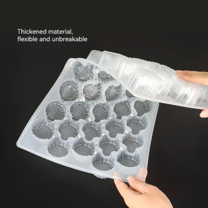 Lattice Disposable Food Grade PP Plastic Lock Fresh Boxes for Breakfast, Dessert, Pumpkin Pie, and Qingtuan