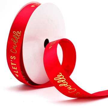 Factory Direct Wholesale Wedding Decoration Customized Satin 3D Gold Ribbon with Logo