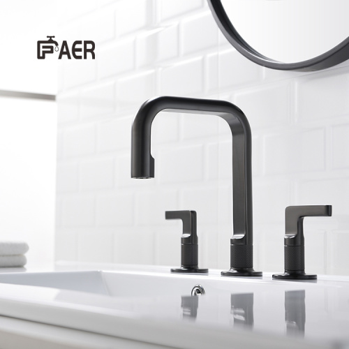 3 Hole Faucet Modern Matte Black Three Holes Brass Faucet Factory