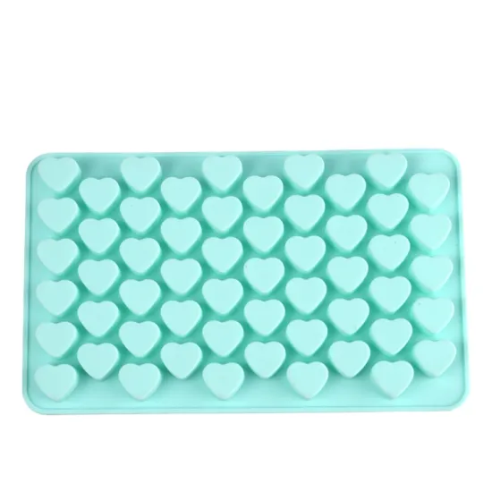 55 Cavities Heart-Shaped Silicone Candy, Ice, and Gummy Mold: Perfect for Sweet Creations