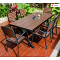 Outdoor Aluminum-Plastic-Wood Cross Table