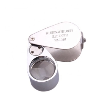 30X Magnifying Jeweler's Loupe Lamp - MG21007 Folding Metal Loupe