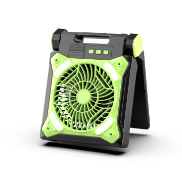 Rechargeable Portable Camping Fan with LED and Solar Option