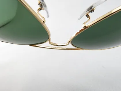 Shiny Gold Frame Ash Green Lens Ray Ban Aviator Shield Toad Sunglasses Rb3026 62mm