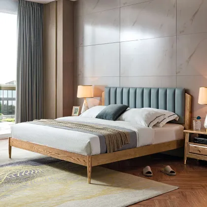 UMIKK Full Size Solid Wood Bed Frame Nordic Simplicity Apartment Bedroom Furniture Bed