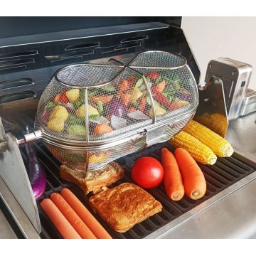 Rotisserie Basket oven memanggang kandang untuk kacang