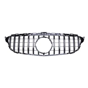 Silver New Grille for Mercedes-Benz C-Class W205 Front Bumper Grill