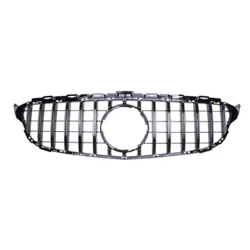 Silver New Grille for Mercedes-Benz C-Class W205 Front Bumper Grill