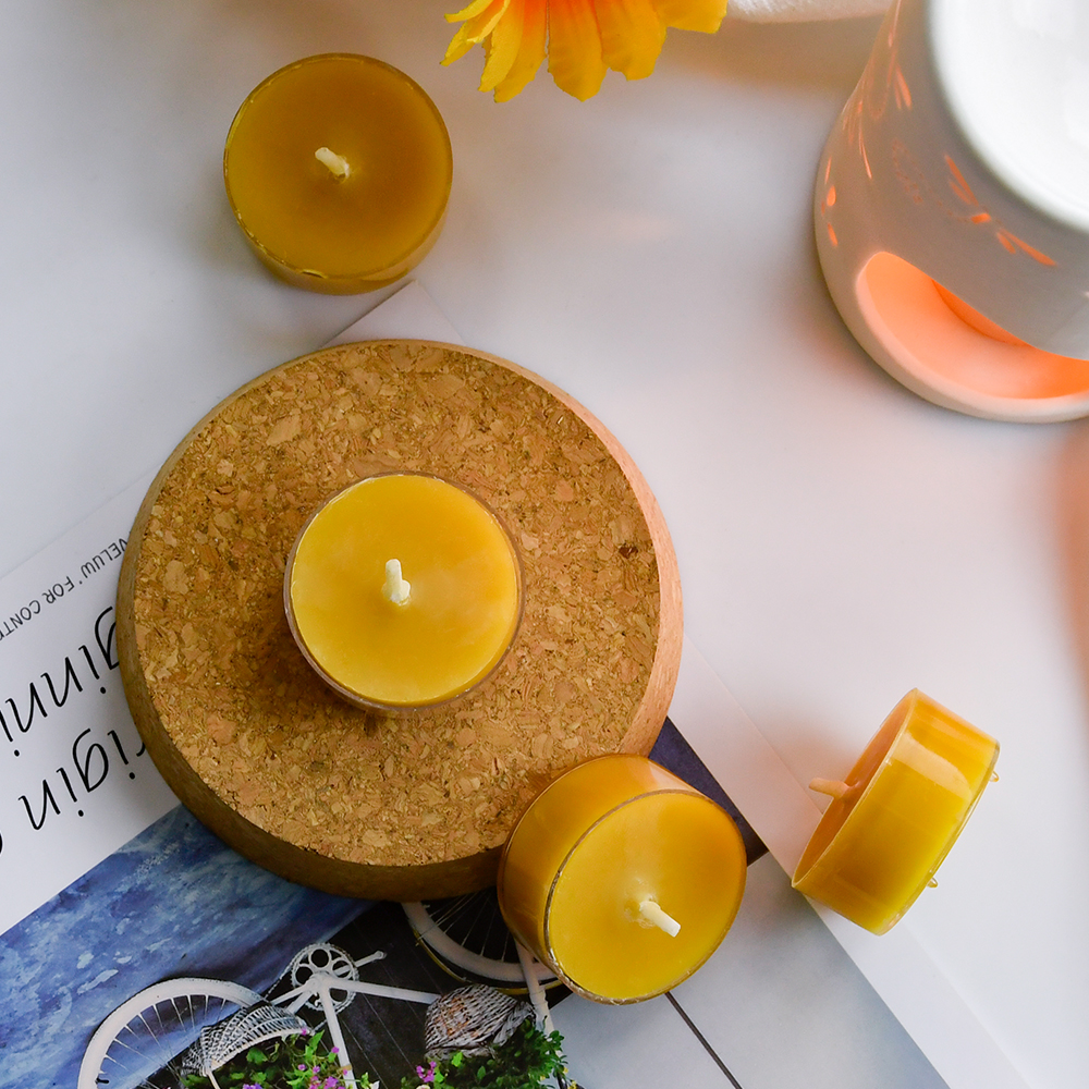 100 Percent Pure Natural Beeswax Tealight Candles