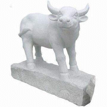 Hand-carved Marble Cattle-shaped Statue, OEM Orders are Welcome