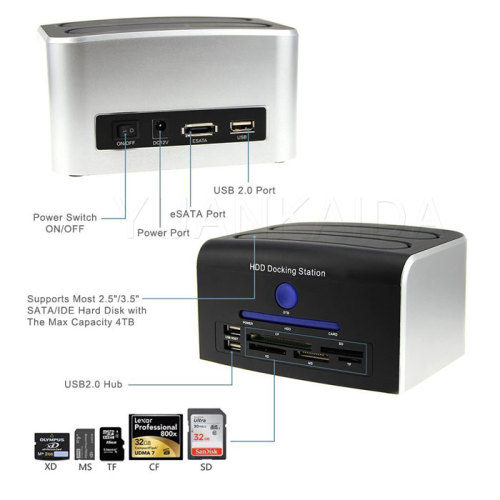 USB2.0 2.5"3.5" SATA IDE HDD Docking Station