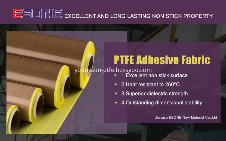 Heat resistant PTFE adhesive fabric