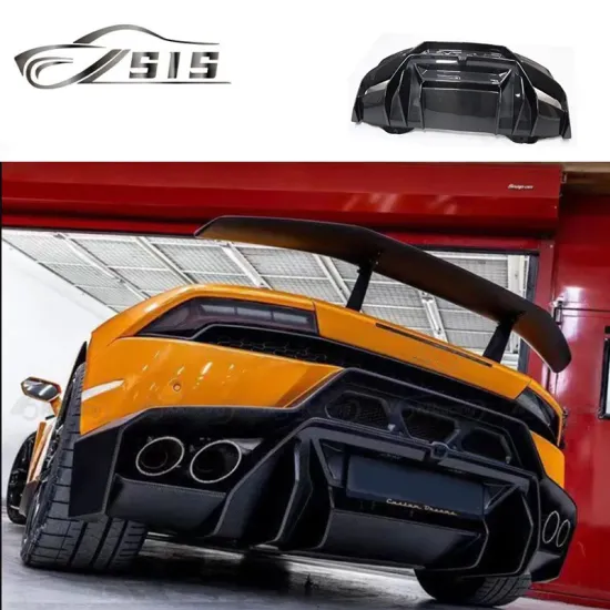Carbon Fiber Rear Bumper and Diffuser for Lamborghini Huracán LP610-4 LP580 V Style 2014