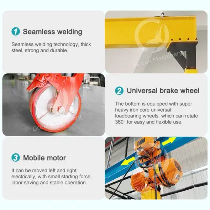 OCEAN Portable Mobile Gantry Crane - 5T to 10T Adjustable Crane