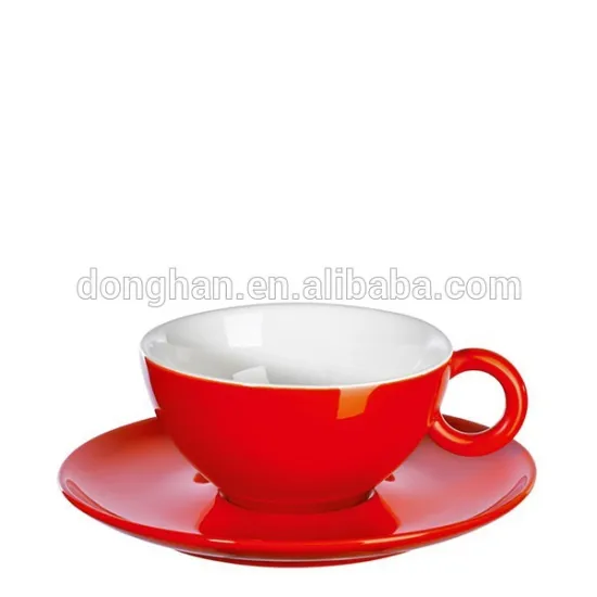 novelty ceramic colorful tea set cup and saucer for wholesale