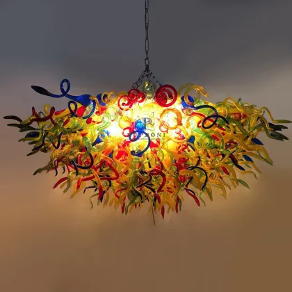 Murano Style Glass Blown Chandelier